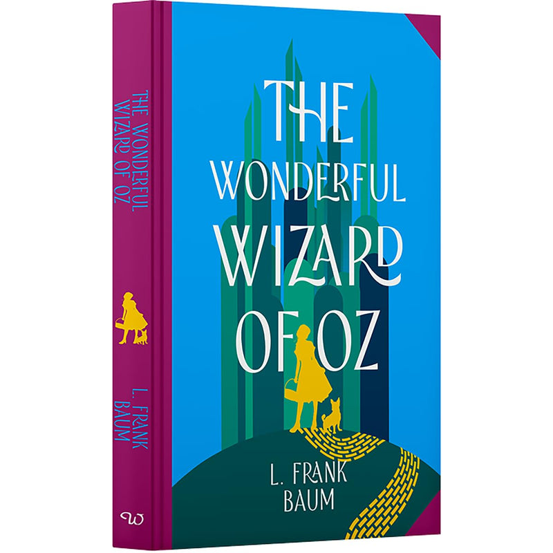 Open copy of The Wonderful Wizard of Oz by L. Frank Baum, Wilco Classics with sprayed edge design, published by Wilco International LLP.