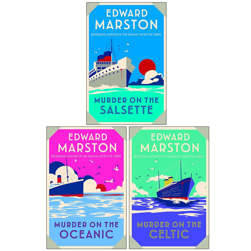 Set of three Ocean Liner Mysteries books by Edward Marston, part of Series 6-8, published by Allison & Busby Ltd.