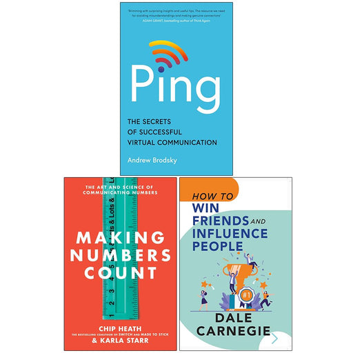 Ping The Secrets of Successful Virtual Communication, Making Numbers Count and How To Win Friends and Influence People 3 Books Collection Set - The Book Bundle