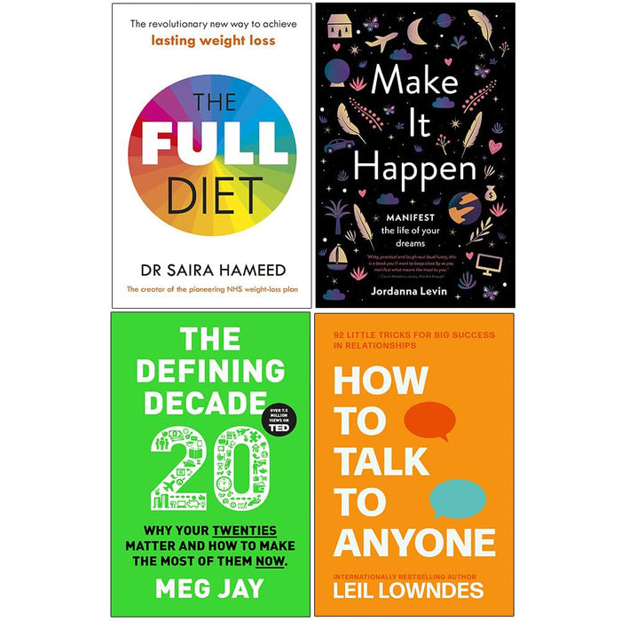 The Full Diet, Make It Happen, The Defining Decade, How to Talk to Anyone 4 Books Collection Set - The Book Bundle