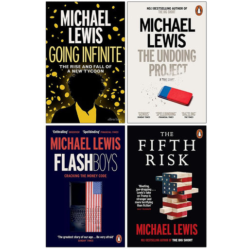 Michael Lewis Collection 4 Books Set Undoing Project,Flash Boys,Going Infinite - The Book Bundle