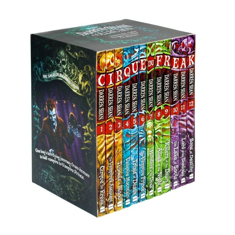 Cirque Du Freak Series Complete 12 Books Collection Set (Tunnels of Blood, Vampire Mountain, Trials of Death)