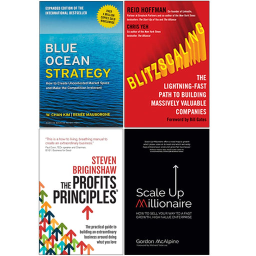 Blitzscaling, Profits Principles, Scale Up & Blue Ocean 4 Books Collection Set - The Book Bundle