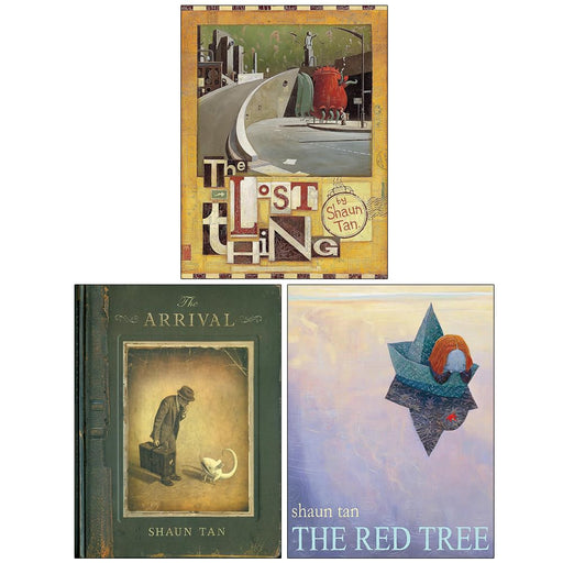 Shaun Tan Collection of three paperback books including Lost Thing, The Arrival, and The Red Tree by Hodder Children's Books.
