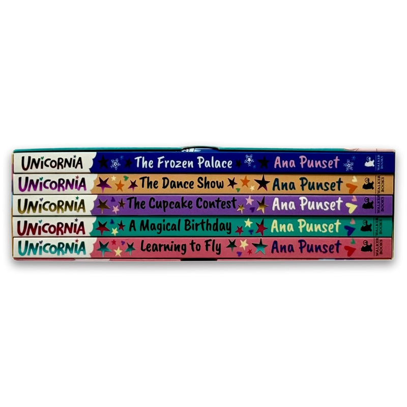 Unicornia Series 5 Books Collection Set By Ana Punset(Learning to Fly,A Magical Birthday,The Cupcake Contest,The Dance Show &The Frozen Palace)