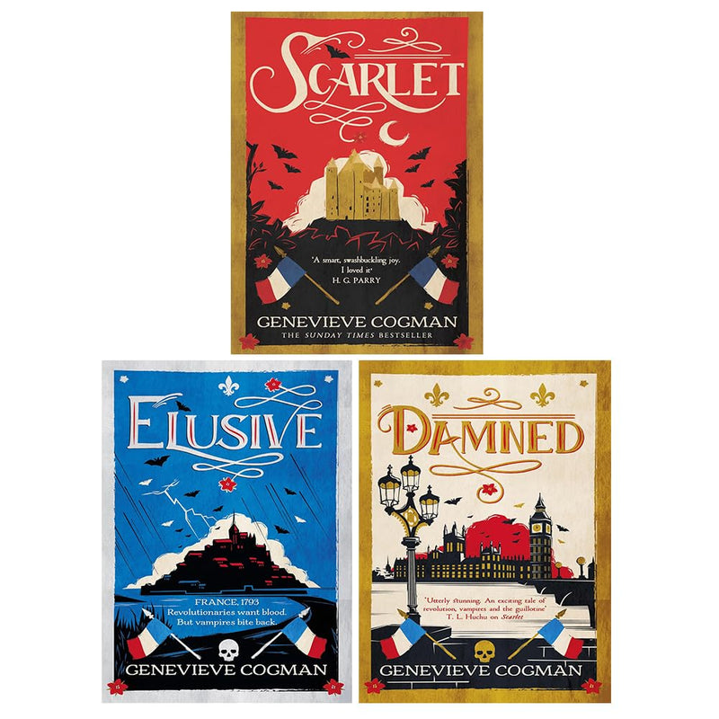 The Scarlet Revolution Series 3 Books Collection Set by Genevieve Cogman (Scarlet, Elusive, Damned) - The Book Bundle