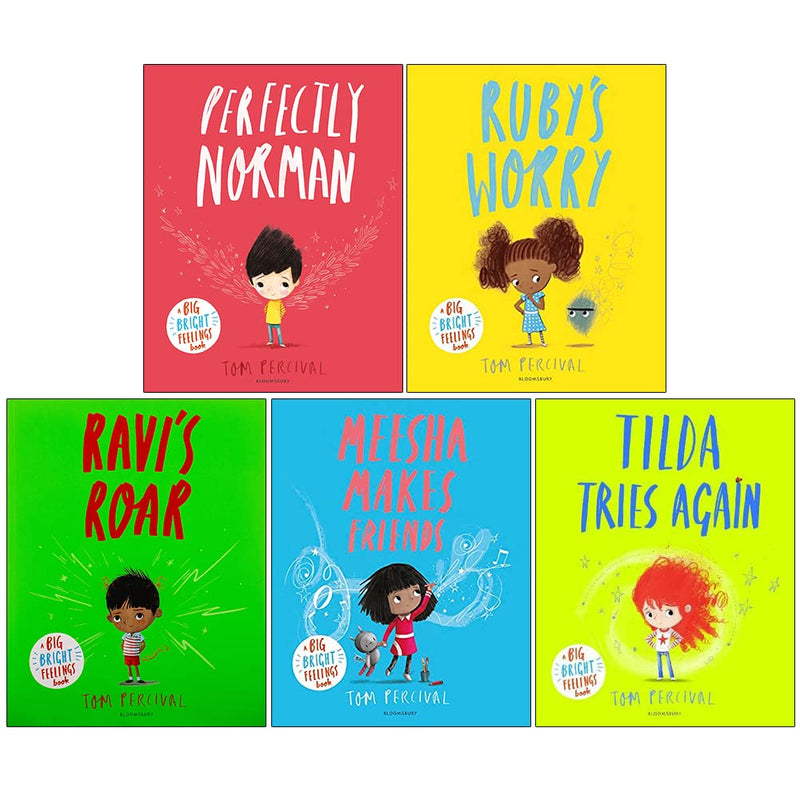 Tom Percival  5 Books Set Perfectly Norman Ruby's Worry Ravi's Roar Meesha Makes Friends Tilda Tries Again - The Book Bundle