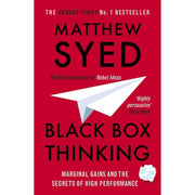 Set of three nonfiction paperback books including Nudge, Predictably Irrational, and Black Box Thinking by Cass Sunstein, Thaler, Ariely, and Syed.