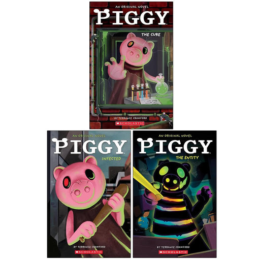 Three paperback Piggy book series collection by Terrance Crawford, featuring colorful covers from the Scholastic Ltd fiction set.