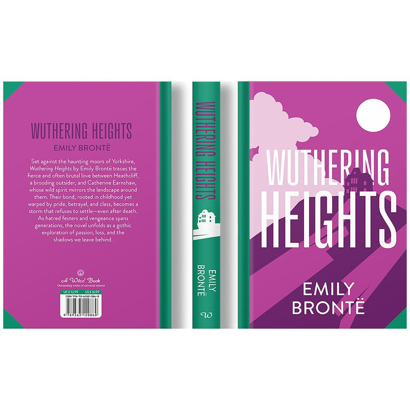 Cover of Wuthering Heights by Emily Bronte, featuring sprayed edge design, published by Wilco International LLP.