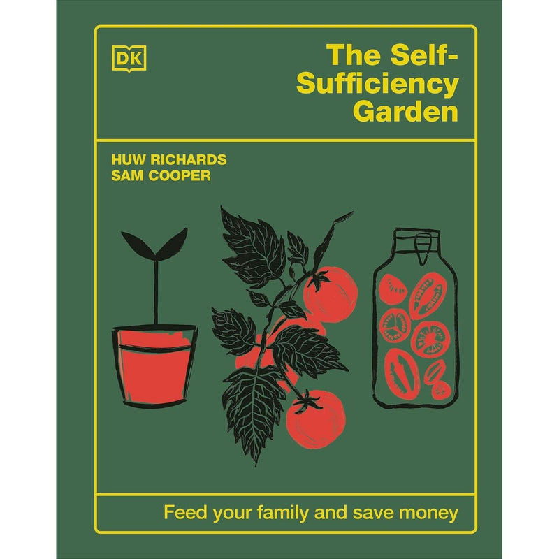 Set of three DK hardback books by Huw Richards on growing your own food for home gardening.
