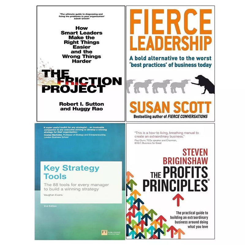 Key Strategy Tools, Friction Project, Fierce Leadership, Profits Principles 4 Books Set - The Book Bundle