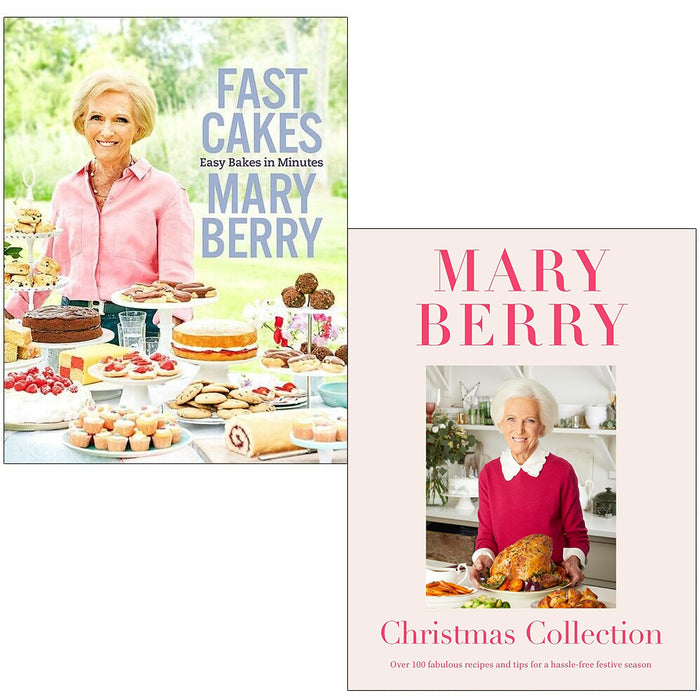 Mary Berry 2 Books Collection Set [Fast Cakes: Easy Bakes, Christmas Collection] - The Book Bundle