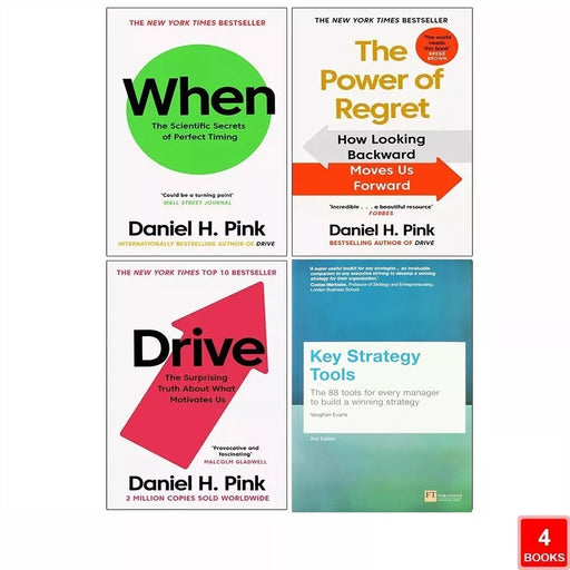 Key Strategy Tools, When Daniel H. Pink, Power of Regret, Drive 4 Books Set - The Book Bundle