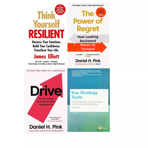 Key Strategy Tools,Think Yourself Resilient, Power of Regret, Drive 4 Books Set - The Book Bundle