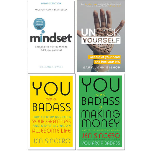 Mindset carol dweck, unfck yourself, you are a badass, you are a badass at making money 4 books collection set - The Book Bundle