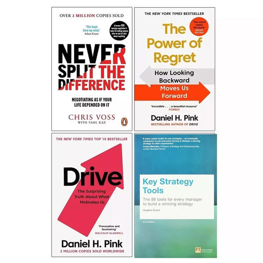 Key Strategy Tools, Never Split Difference, Power of Regret, Drive 4 Books Set - The Book Bundle