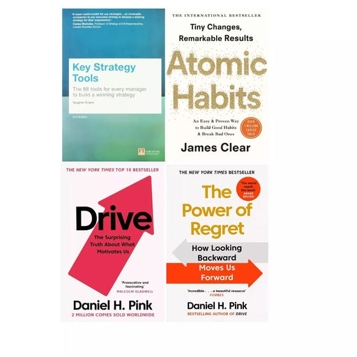Key Strategy Tools, Atomic Habits James Clear, Power of Regret, Drive 4 Books Set - The Book Bundle