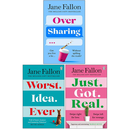 Jane Fallon Collection 3 Books Set (Over Sharing [Hardcover], Worst Idea Ever, Just Got Real) - The Book Bundle