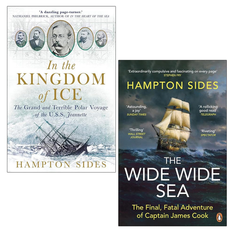 Hampton Sides 2 Books Collection Set - Non Fiction - In the Kingdom of Ice and The Wide Wide Sea - The Book Bundle