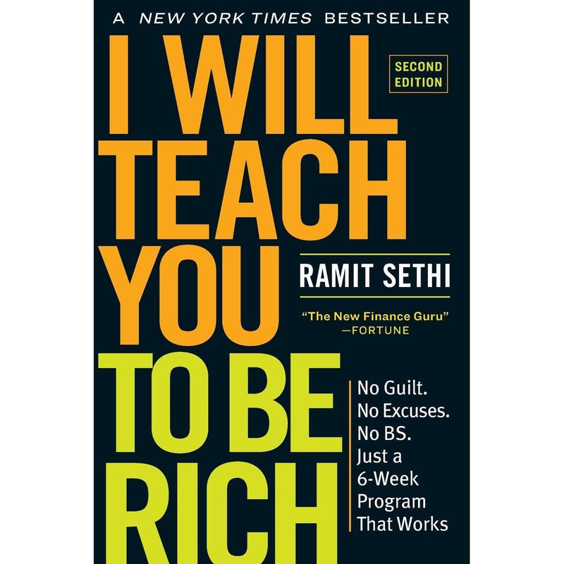 Cover image of "I Will Teach You to Be Rich" second edition book by Ramit Sethi, yellow kite logo on the cover.