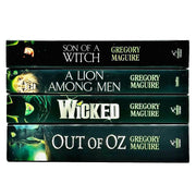 Set of four Gregory Maguire Wicked Years series books including Wicked, Son of a Witch, A Lion Among Men, and Out of Oz.