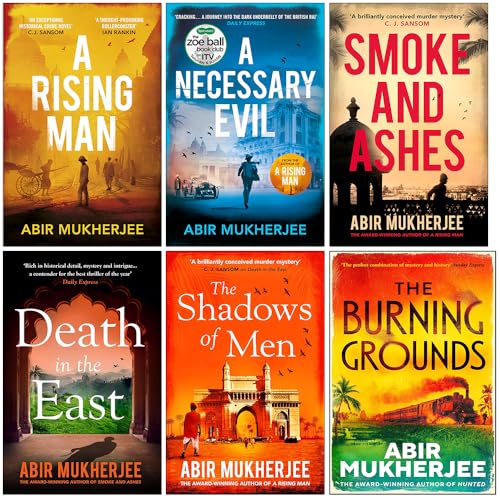 Wyndham and Banerjee Series 6 Books Collection Set By Abir Mukherjee (A Rising Man, A Necessary Evil, Smoke and Ashes, Death in the East, The Shadows of Men and The Burning Grounds) - The Book Bundle