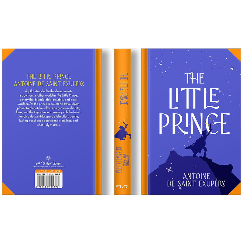 The Little Prince book cover by Antoine de Saint-Exupery, Wilco Classics edition with sprayed edge, featuring a colorful illustration of the prince.