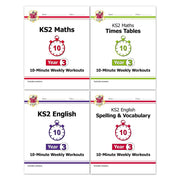 CGP Books KS2 Year 3 10-Minute Weekly Workouts 4-book collection set, paperback non-fiction covers