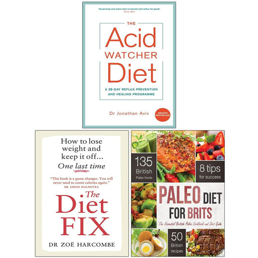 The Acid Watcher Diet, The Diet Fix & Paleo Diet For Brits 3 Books Collection Set - The Book Bundle