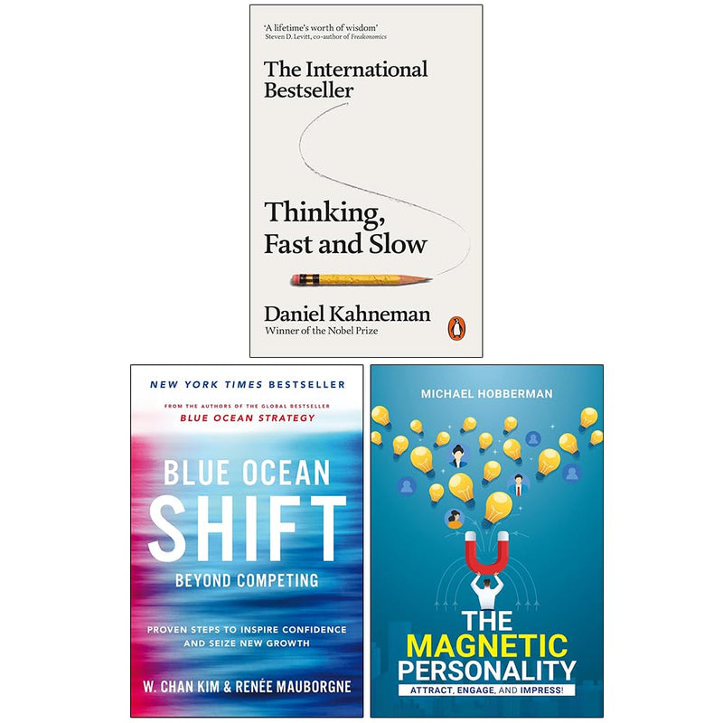 Thinking Fast and Slow, Blue Ocean Shift and The Magnetic Personality 3 Books Collection Set - The Book Bundle