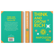 Book cover of "Think And Grow Rich" by Napoleon Hill, featuring sprayed edge design and Wilco International LLP branding.