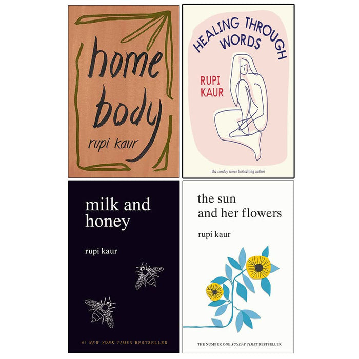 Rupi Kaur Collection 4 Books Set (Home Body, Milk and Honey, The Sun and Her Flowers and Healing Through Words[Hardcover]) - The Book Bundle