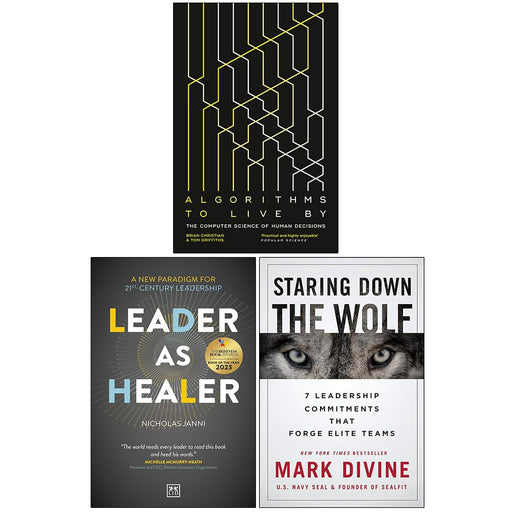Algorithms to Live By, Leader As Healer & [Hardcover] Staring Down The Wolf 3 Books Collection Set - The Book Bundle