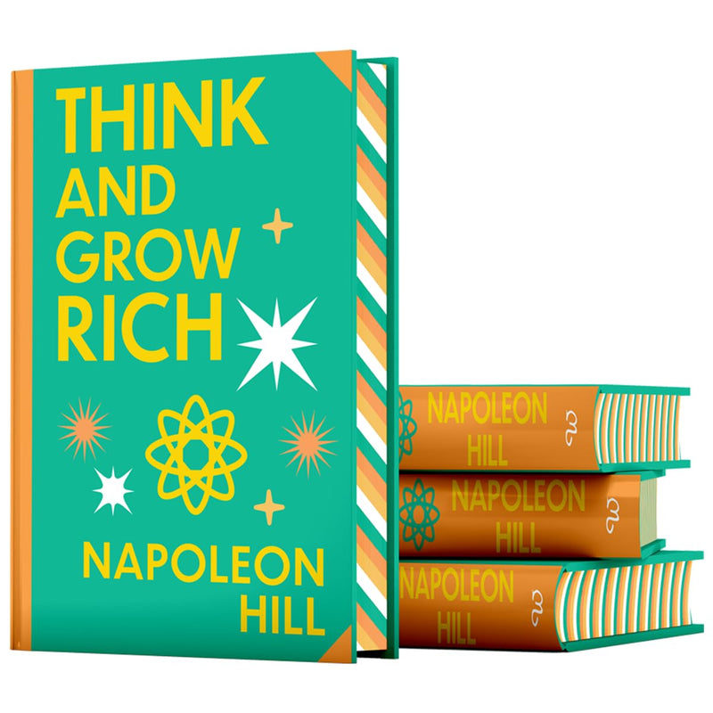 Cover of "Think and Grow Rich" by Napoleon Hill, Wilco Classics edition with sprayed edge design, published by Wilco International LLP.