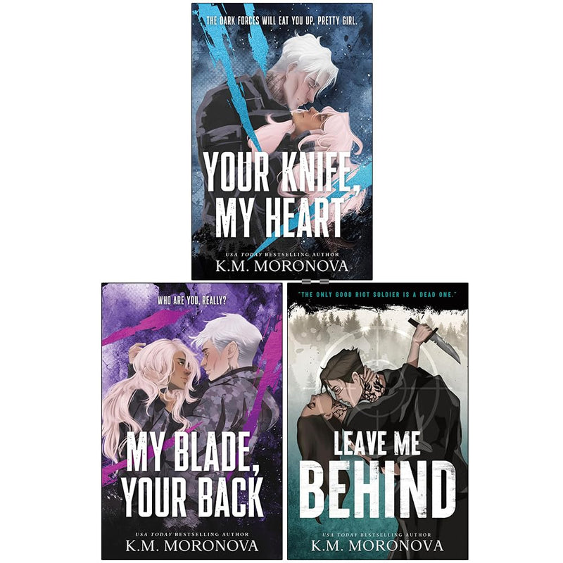K.M. Moronova Collection 3 Books Set (Your Knife My Heart, My Blade Your Back & Leave Me Behind) - The Book Bundle