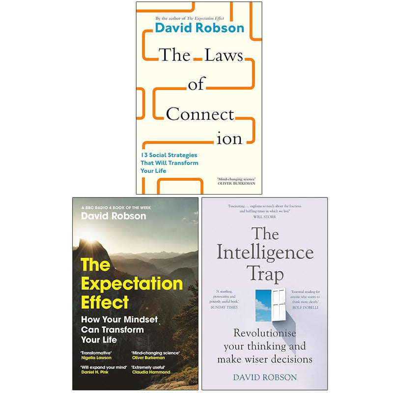 David Robson Collection 3 Books Set (The Laws of Connection, The Expectation Effect and The Intelligence Trap) - The Book Bundle