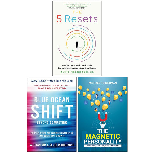 The 5 Resets, Blue Ocean Shift and The Magnetic Personality 3 Books Collection Set - The Book Bundle