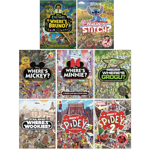 Search And Find Activity Book Collection Set 8 Books - Fiction - Ages 3–7 - Mickey Grogu Spidey Stitch - The Book Bundle