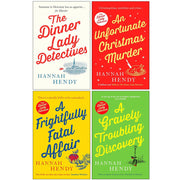 Set of four paperback detective fiction books from The Dinner Lady Detectives collection by Hannah Hendy, published by Canelo.