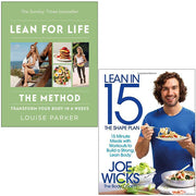Set of two books by Louise Parker and Joe Wicks, "Lean for Life" and "The Shape Plan," featuring health and fitness guidance.