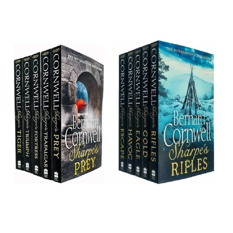 Richard Sharpe Series 10 Books Collection Set by Bernard Cornwell (Sharpe's Havoc, Sharpe's Eagle Sharpe's Gold, Sharpe's Escape) - The Book Bundle