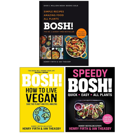 Bosh Series 3 Books Collection Set By Henry Firth and Ian Theasby (Bosh Simple Recipes [Hardcover], BOSH! How to Live Vegan & [Hardcover] Speedy BOSH!) - The Book Bundle