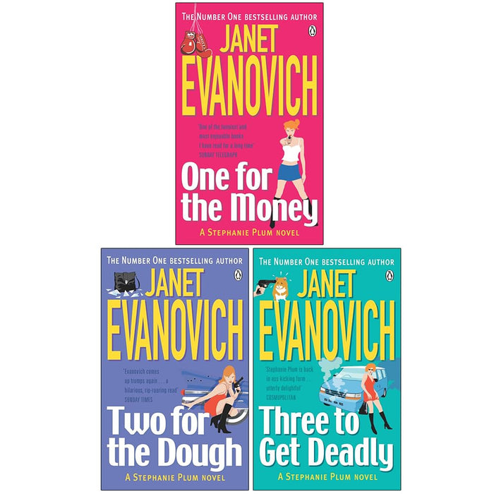 Stephanie Plum Series 3 Books Collection Set By Janet Evanovich (Two for the Dough, One for the Money & Three to Get Deadly)