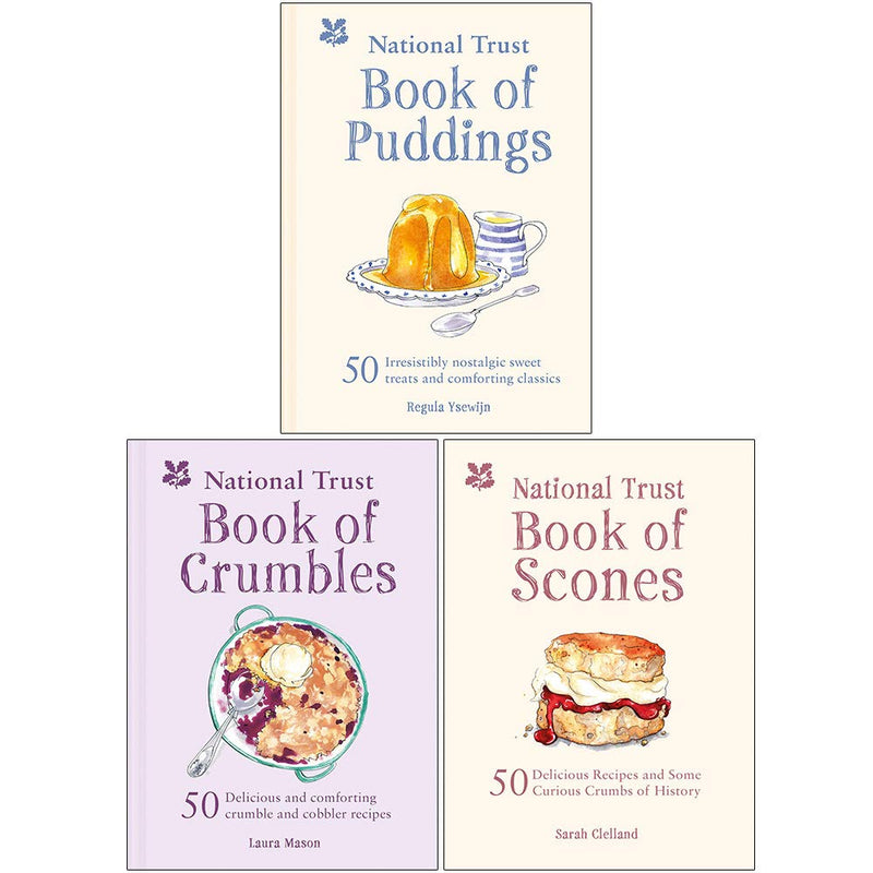 The National Trust Book of Puddings, The National Trust Book of Crumbles, The National Trust Book of Scones 3 Books Collection Set (HB) - The Book Bundle