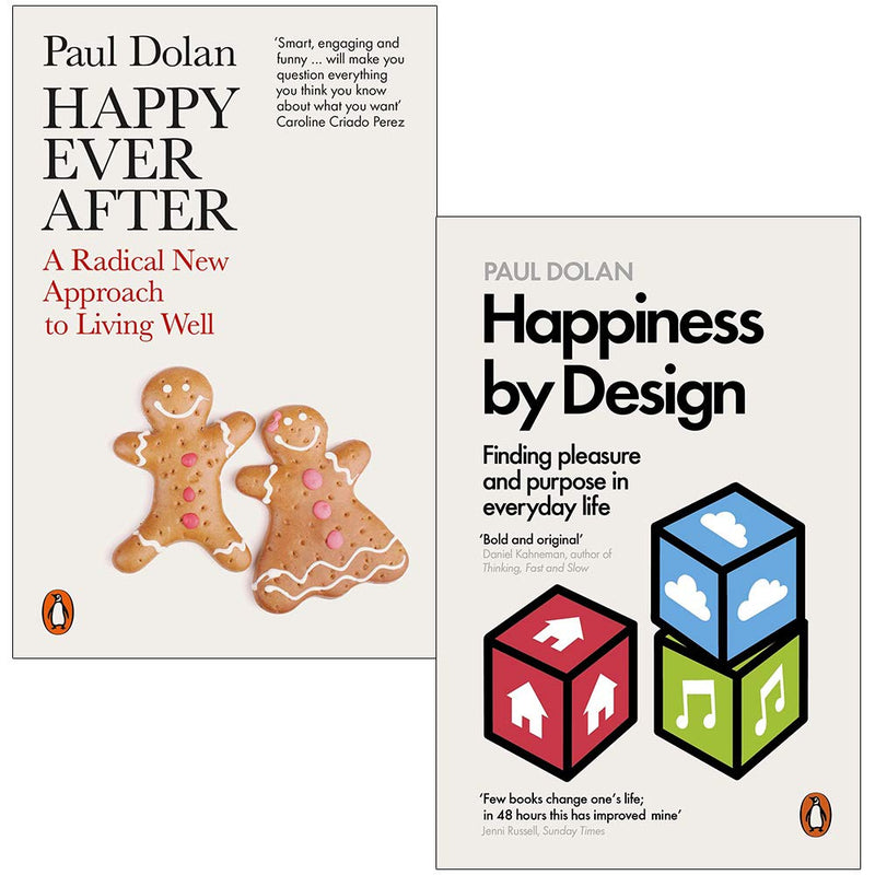 Two paperback books from The Book Bundle's Happy Ever After & Happiness by Design collection by Paul Dolan, non-fiction titles on happiness.