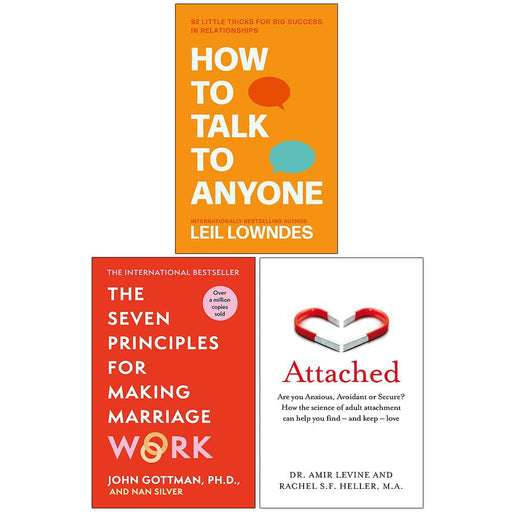 Seven Principles Making Marriage Work, Attached, How to Talk to Anyone 3 Books Set - The Book Bundle