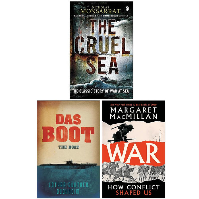 The Cruel Sea, Das Boot & War How Conflict Shaped Us 3 Books Collection Set - The Book Bundle