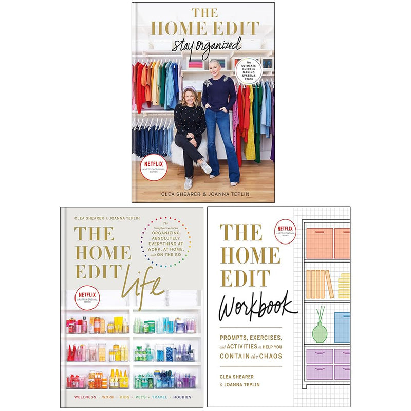 The Home Edit Stay Organized, The Home Edit Life & The Home Edit Workbook By Clea Shearer and Joanna Teplin 3 Books Collection Set - The Book Bundle