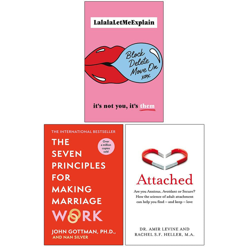 Seven Principles Making Marriage Work,Attached,Block,Delete,Move On 3 Books Set - The Book Bundle